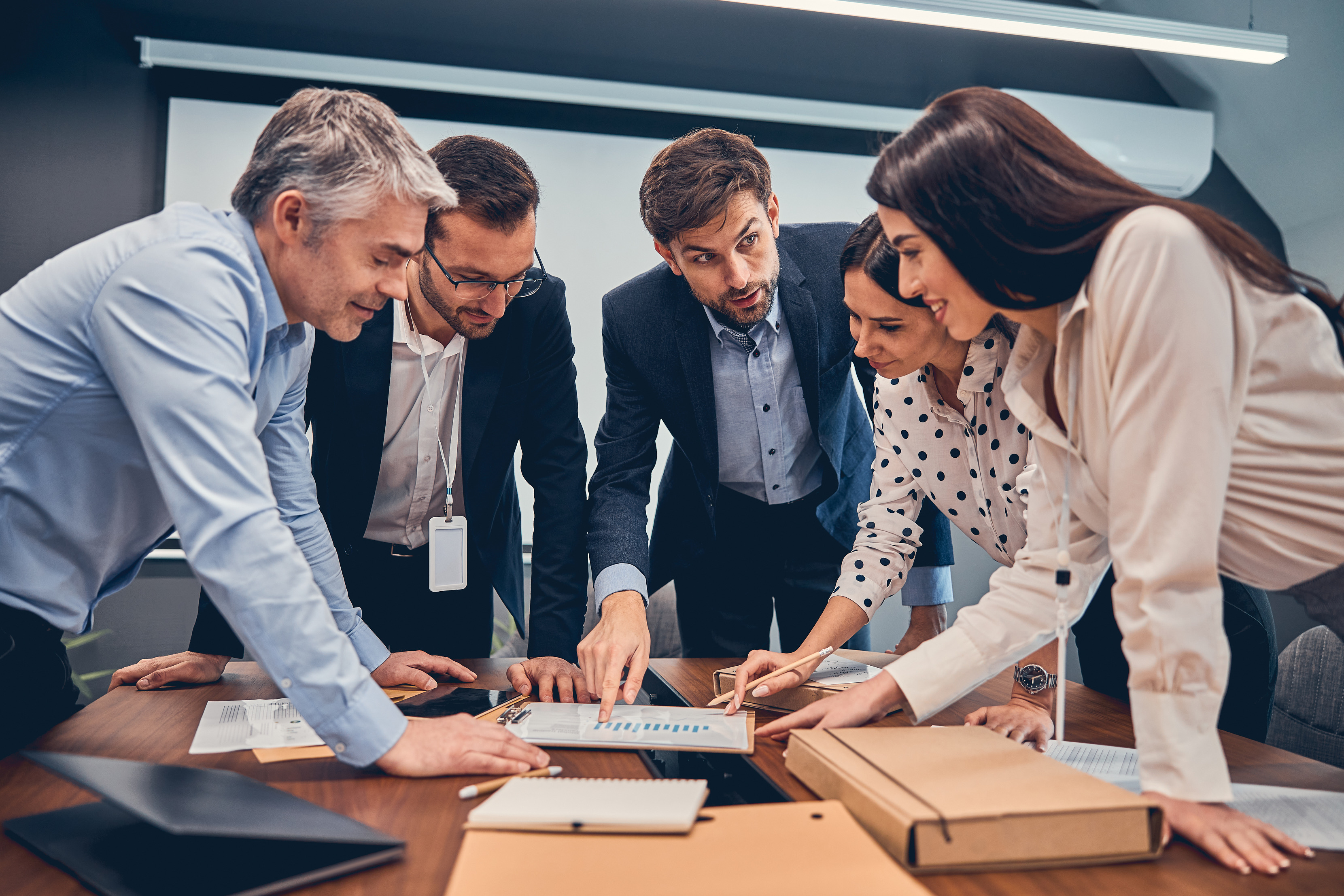 Team collaborating on technology solutions